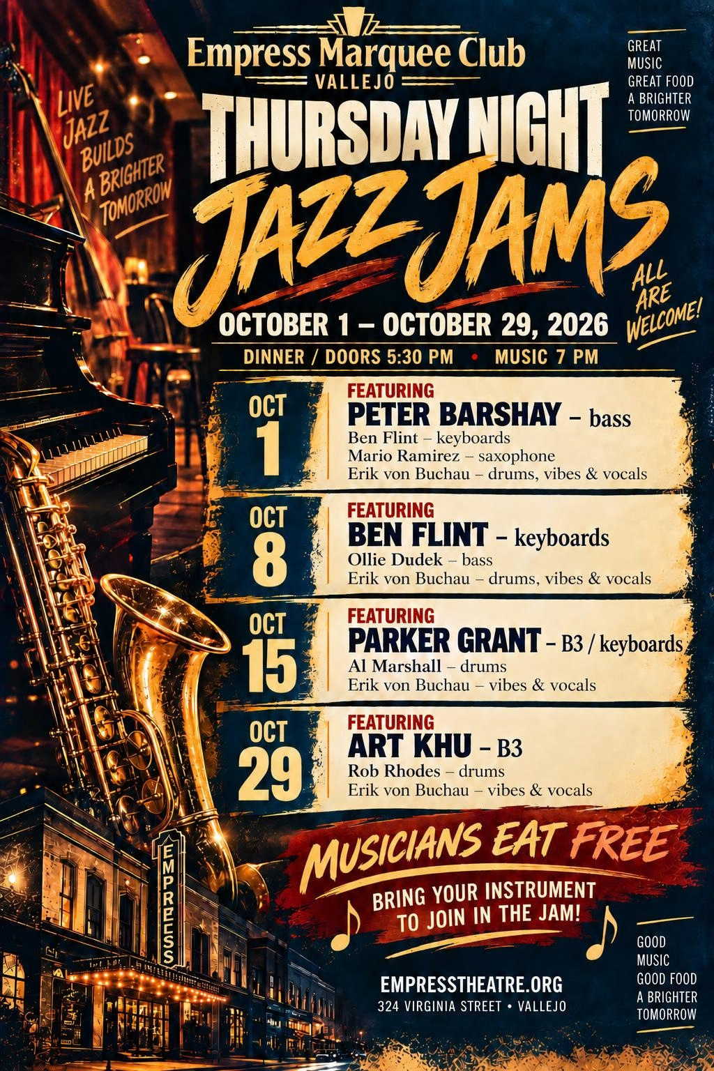Thursday Jazz at the Marquee — Erik von Buchau + Special Guests